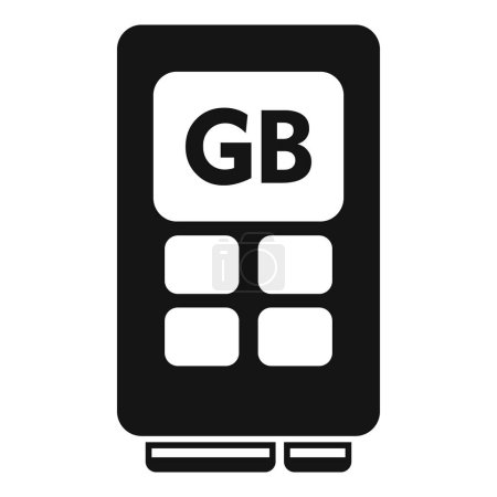 Gb icono de la tarjeta de memoria vector simple. Una máquina sólida. Dispositivo de disco informático