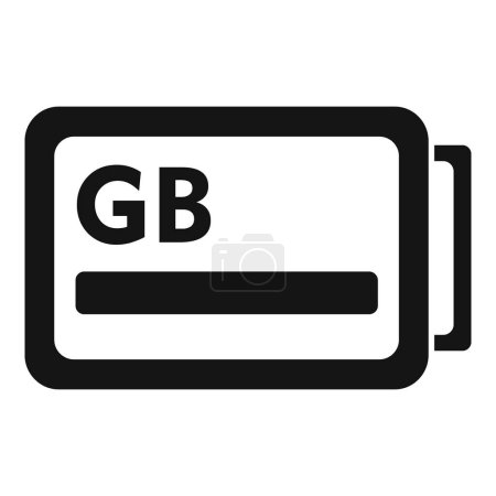 GB Speicherkarte Symbol einfacher Vektor. Konzentrieren solide Maschine. Kartenausstattung