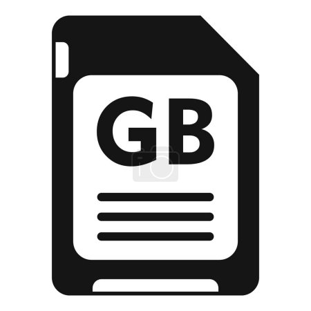 GB Flash-Speicherkarte Symbol einfacher Vektor. Maschine solide. Backup ssd