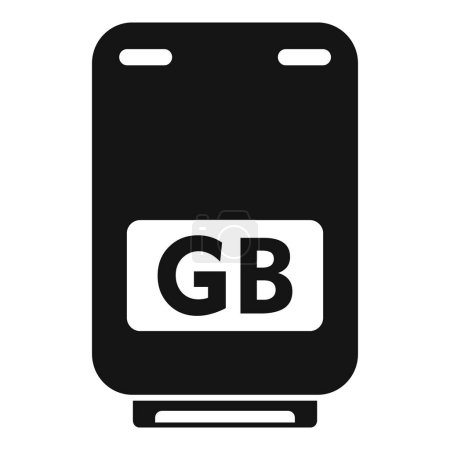 SSD gb obturateur solide icône vecteur simple. Serveur de machine. Disque d'équipement