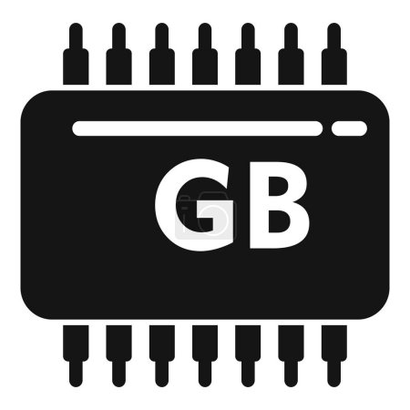 Icône de schéma de produit Gb vecteur simple. Micro puce numérique. Équipement de taille
