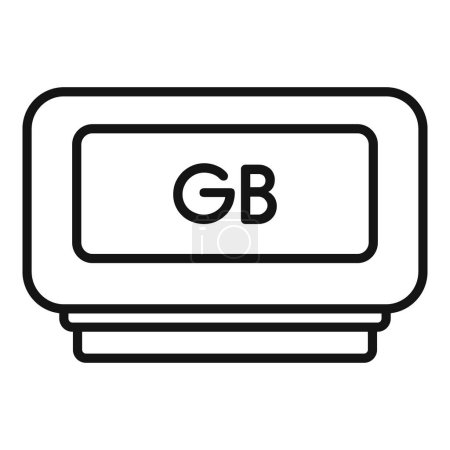 Gigabyte Datenspeicher Icon Outline Vektor. Maschinenvorrichtung. Datenbankprodukt