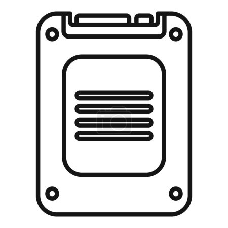 Storage shutter usb icon outline vector. MB archive tb. Focus state backup