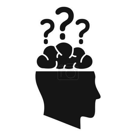 Illustration for Thinking question idea icon simple vector. Reason solution. Business mental success - Royalty Free Image