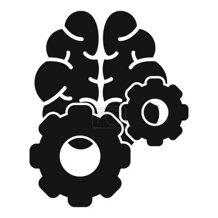Ilustración de Icono de engranaje idea cerebro vector simple. Razón de juicio innovación. Adivina el trabajo - Imagen libre de derechos