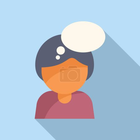 Talk bubble person icon flat vector. Coping skills support. Work talking interaction