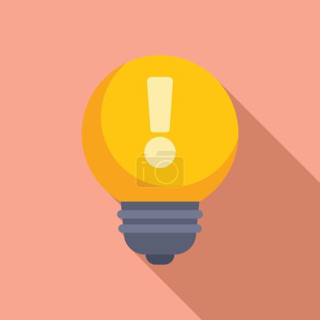 Illustration for New idea bulb icon flat vector. Help therapy work. Therapy affection respiration - Royalty Free Image