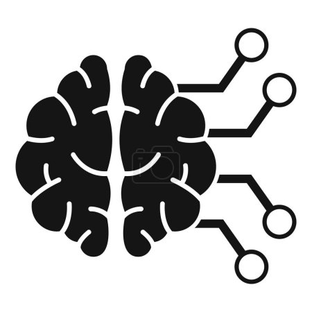 Ilustración de Cerebro habilidades de afrontamiento icono vector simple. Salud mental ocupada. Apoyo hablar - Imagen libre de derechos