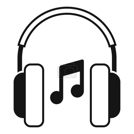 Ilustración de Escuchar música auriculares icono vector simple. Habilidades de afrontamiento. Trabajo tensión afecto - Imagen libre de derechos