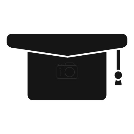 Ilustración de Icono sombrero de graduación vector simple. Habilidades de afrontamiento de estrés. Trabajo hablando arriba - Imagen libre de derechos