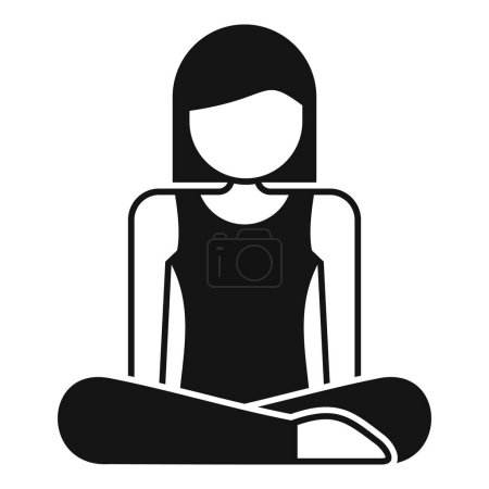 Person Meditation Pose Symbol einfachen Vektor. Bewältigung von Fertigkeiten Gesundheit psychisch. Personentherapie