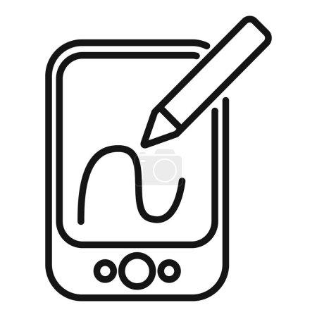 Tablet writing notes icon outline vector. Coping skills. Worker help information
