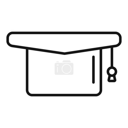 Graduation hat icon outline vector. Stress coping skills. Work talking above