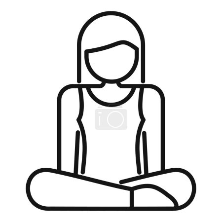 Person meditation pose icon outline vector. Coping skills health mental. Person therapy