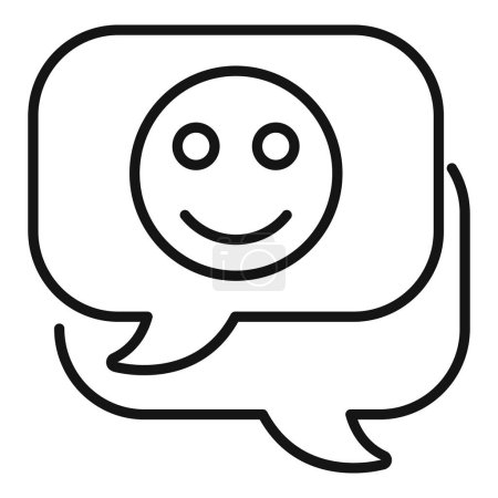 Chat feliz icono de consejos contorno vector. Habilidades de afrontamiento persona. Reduce la resiliencia al trabajo