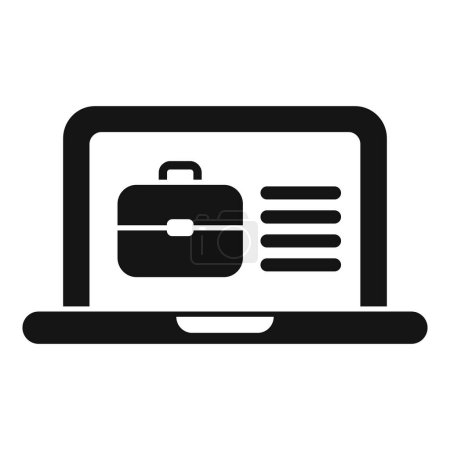 Laptop search candidate icon simple vector. Advancement person. Human top expert