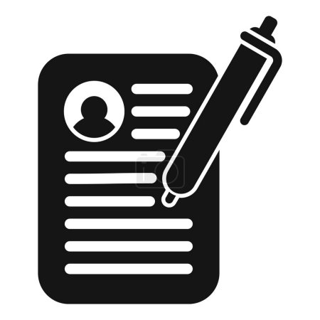 Writing best cv icon simple vector. Human opening. Business career quality
