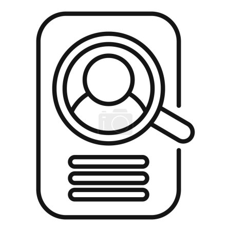Search online candidate icon outline vector. Find person. Solitary career applicant