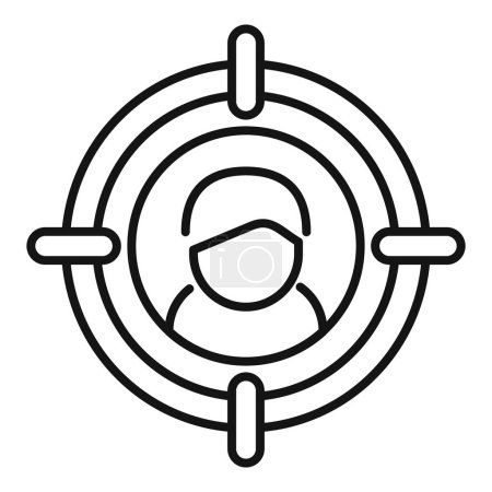 Illustration for Target vacancy candidate icon outline vector. Human resume. Quality career - Royalty Free Image