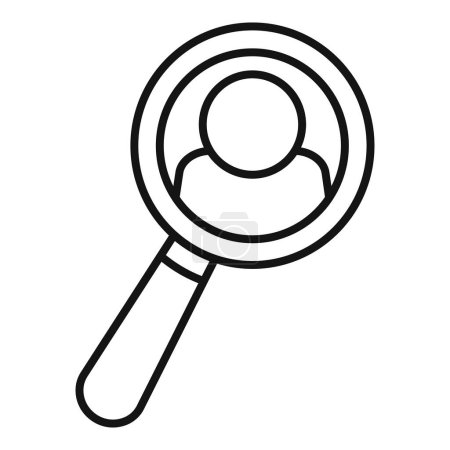 Search candidate icon outline vector. Human best promotion. Quality career
