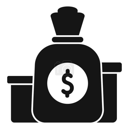 Illustration for Donate money bag icon simple vector. Fundraising financial investment. People hope - Royalty Free Image