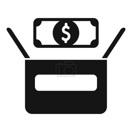 Illustration for Donate cash box icon simple vector. Care people love. Business finance profit - Royalty Free Image