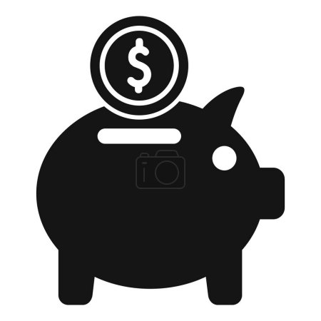 Illustration for Donate piggybank support icon simple vector. Finance help. Fundraising company - Royalty Free Image