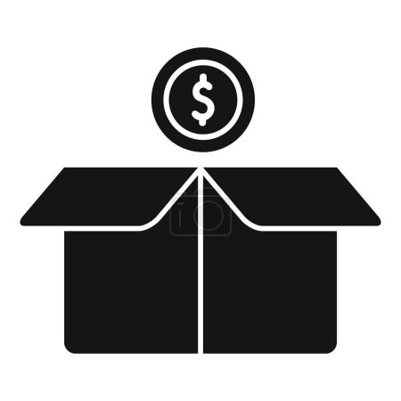 Donar icono caja de dinero vector simple. Apoyo al amor social. Proyecto de pago
