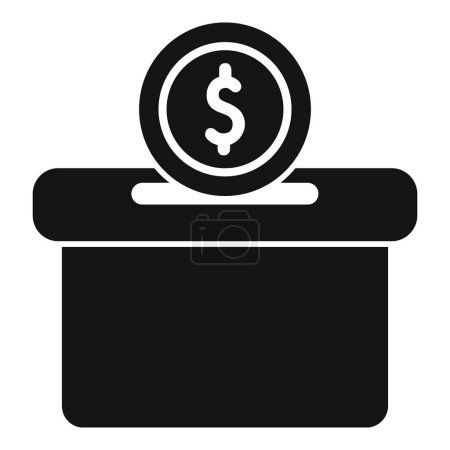 Illustration for Care donate money box icon simple vector. Care people profit. Finance payment - Royalty Free Image