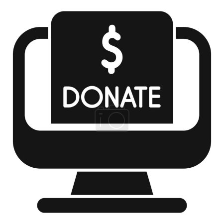 Illustration for Online money donation icon simple vector. Finance profit resource. World care charity - Royalty Free Image