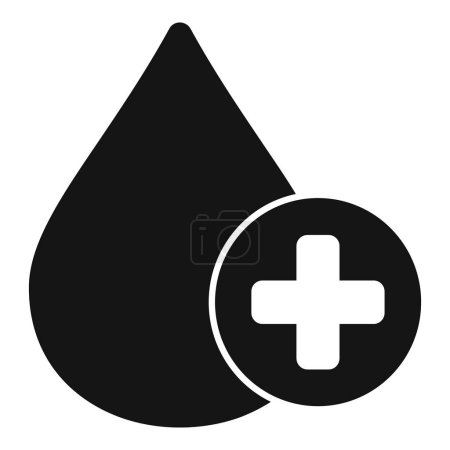 Illustration for Medical blood drop donation icon simple vector. Aid love support. People care team - Royalty Free Image