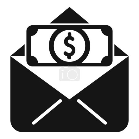 Illustration for Finance mail support icon simple vector. Online donation. Financial investment company - Royalty Free Image
