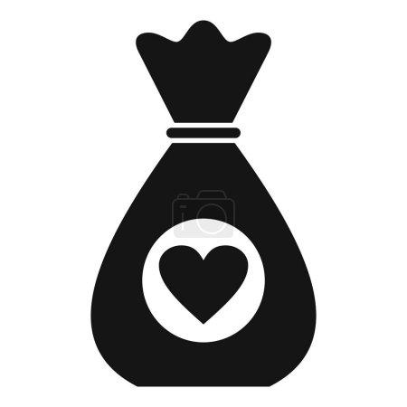 Illustration for Money bag donation care icon simple vector. People help support. Payment project - Royalty Free Image
