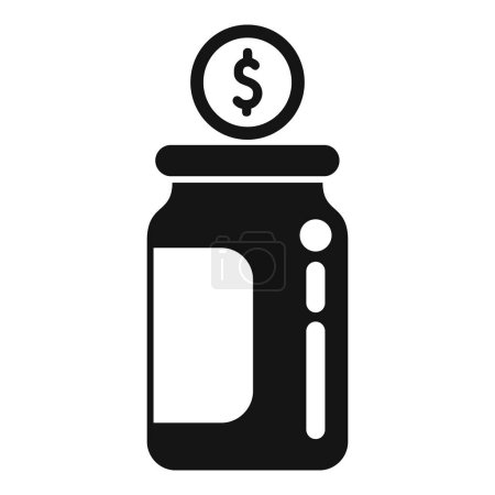 Illustration for Money jar care icon simple vector. Nature social investment. Header page - Royalty Free Image