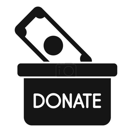 Illustration for Donation team box icon simple vector. Solitary profit share. Love give support - Royalty Free Image