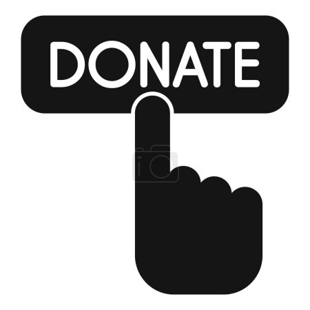 Illustration for Donate money online icon simple vector. Social nature love. Care hand world - Royalty Free Image