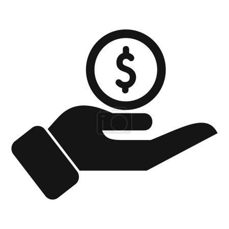Cuidado de apoyo icono de la mano vector simple. Beneficio financiero empresarial. Página de gente de cabecera