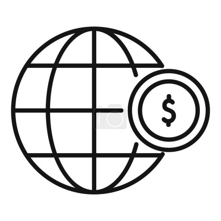 Illustration for Global donation support icon outline vector. Hope social care. Project business team - Royalty Free Image