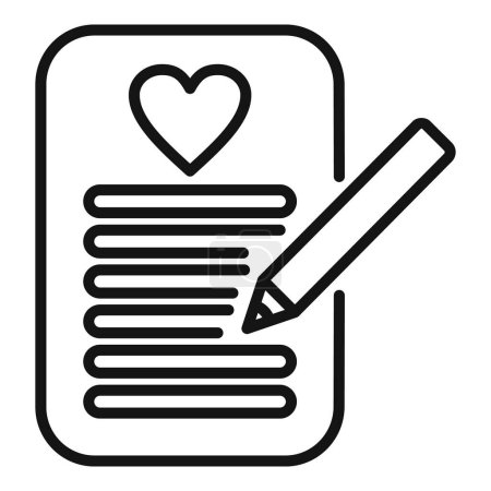 Illustration for Donate help support icon outline vector. Paper document love. Social sponsor financial - Royalty Free Image