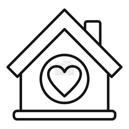 Illustration for Share home care love icon outline vector. Give love support. Payment project - Royalty Free Image