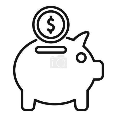Illustration for Donate piggybank support icon outline vector. Finance help. Fundraising company - Royalty Free Image