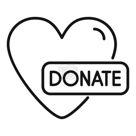 Illustration for Love care donate heart icon outline vector. Online care support. Fundraising company - Royalty Free Image