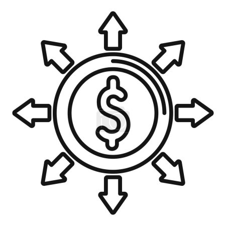 Illustration for Money finance support icon outline vector. Help profit team. Sponsor charity - Royalty Free Image