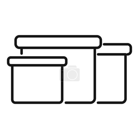 Illustration for Fundraising boxes icon outline vector. People help care. Nature social resource - Royalty Free Image