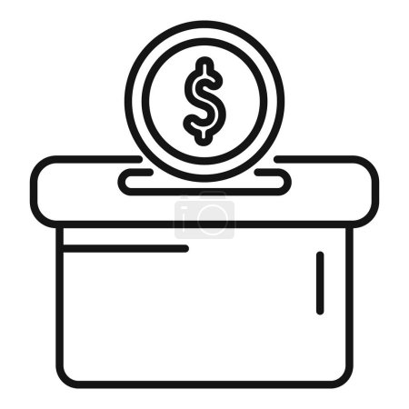 Illustration for Care donate money box icon outline vector. Care people profit. Finance payment - Royalty Free Image