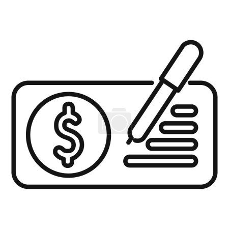 Illustration for Writing profit bill icon outline vector. Business fundraising. Social love support - Royalty Free Image