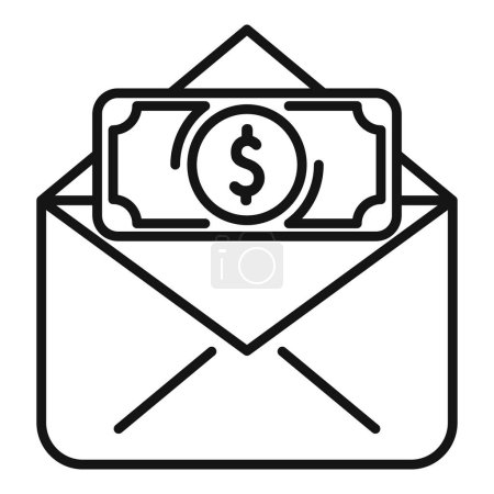 Illustration for Finance mail support icon outline vector. Online donation. Financial investment company - Royalty Free Image