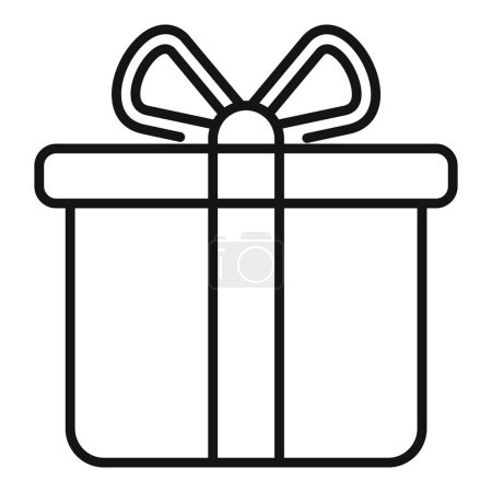 Illustration for Donation gift box icon outline vector. Investment support aid. Payment project - Royalty Free Image