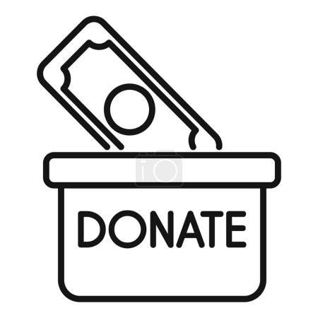 Illustration for Donation team box icon outline vector. Solitary profit share. Love give support - Royalty Free Image