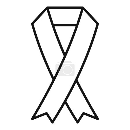 Illustration for Donation charity ribbon icon outline vector. Home social help. Donate and contribute - Royalty Free Image